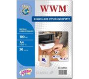 Фотопапір для принтерів Фотобумага WWM SA100M.20